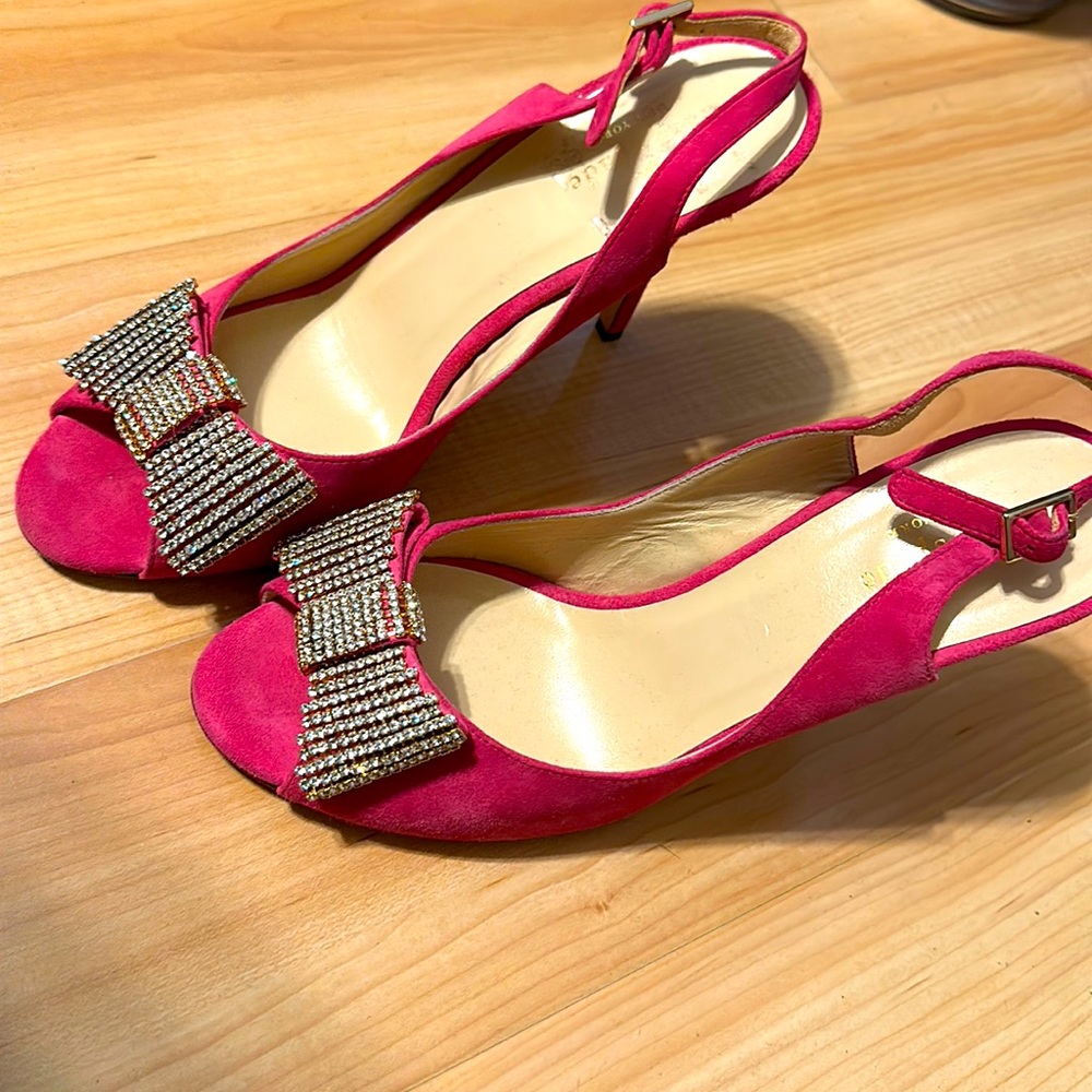 Kate spade pink bow heels size 8